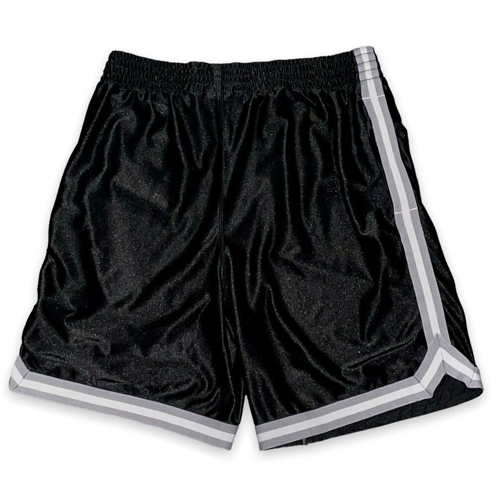 Tek Gear Vintage Dazzle Basketball Shorts Silky Shiny Silver Gray M - Picture 3 of 9